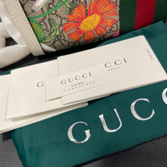 Gucci Ophidia Chain Shoulder Bag Flora GG Coated Canvas Small (160878) - Picture 2 of 8